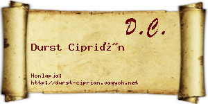 Durst Ciprián névjegykártya